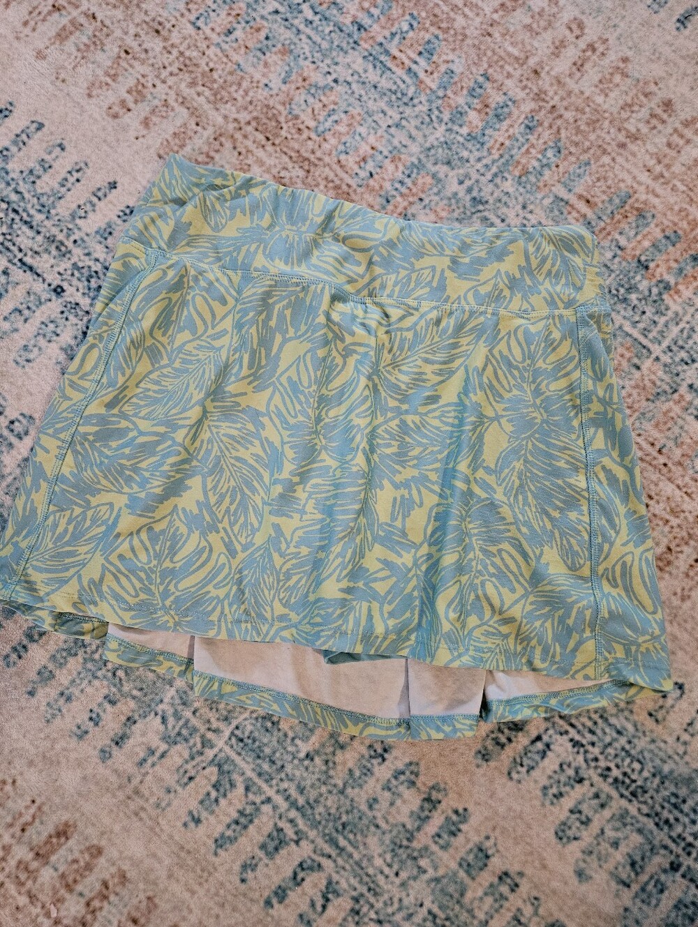 Nanette Lepore Yellow and Light Blue Tropical Skort